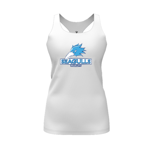 [CUS-DFW-RCBK-PER-WHT-FYS-LOGO1] Racerback Tank Top (Female Youth S, White, Logo 1)