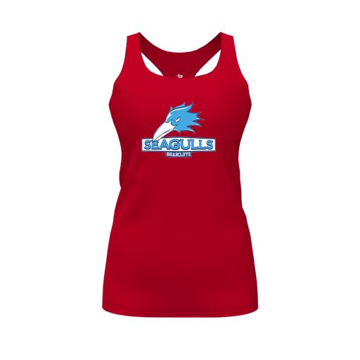 [CUS-DFW-RCBK-PER-RED-FYS-LOGO1] Racerback Tank Top (Female Youth S, Red, Logo 1)