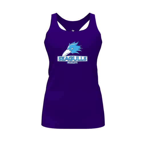 [FT0TRBPP-FYS-LOGO1] Decker Racerback Tank Top (Female Youth S, Purple, Logo 1)