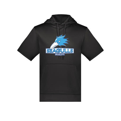 [6871.080.S-LOGO1] Men's Dri Fit Short Sleeve Hoodie (Adult S, Black, Logo 1)