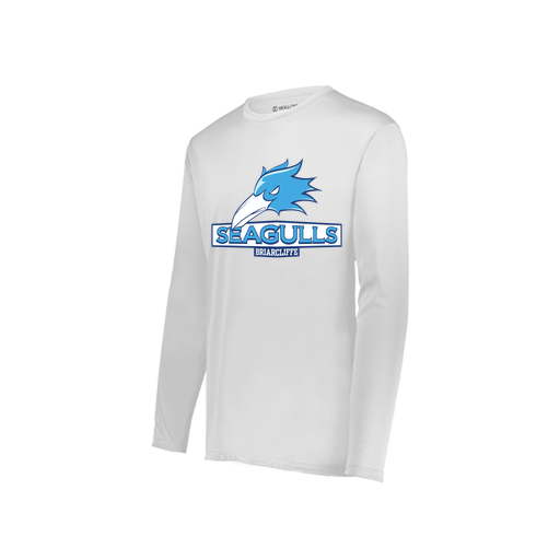 [222822.005.XS-LOGO1] Men's LS Smooth Sport Shirt (Adult XS, White, Logo 1)
