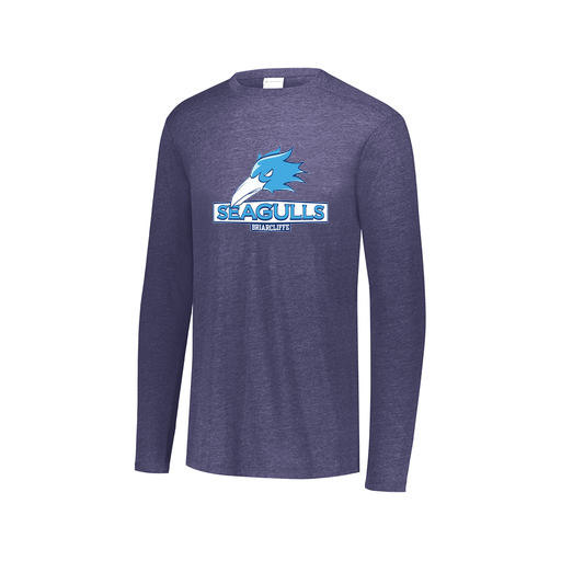 [FTLCUBNV-AXS-LOGO1] Decker Men's Tri-Blend T-Shirt - Long Sleeve (Adult XS, Navy, Logo 1)