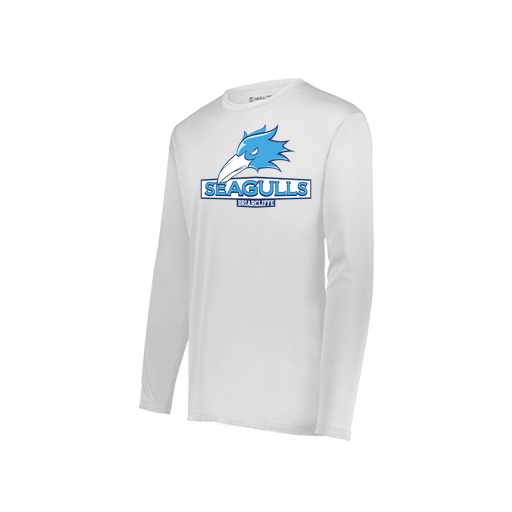 [222823.005.S-LOGO1] Youth LS Smooth Sport Shirt (Youth S, White, Logo 1)