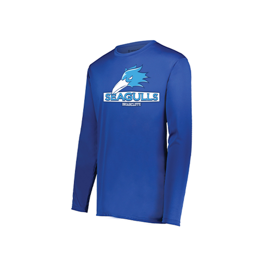 [222823.060.S-LOGO1] Youth LS Smooth Sport Shirt (Youth S, Royal, Logo 1)