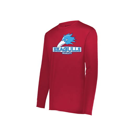 [222823.083.S-LOGO1] Youth LS Smooth Sport Shirt (Youth S, Red, Logo 1)