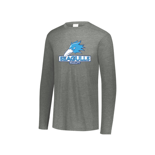 [FTLCUBGY-YS-LOGO1] Decker Youth Tri-Blend T-Shirt - Long Sleeve (Youth S, Gray, Logo 1)