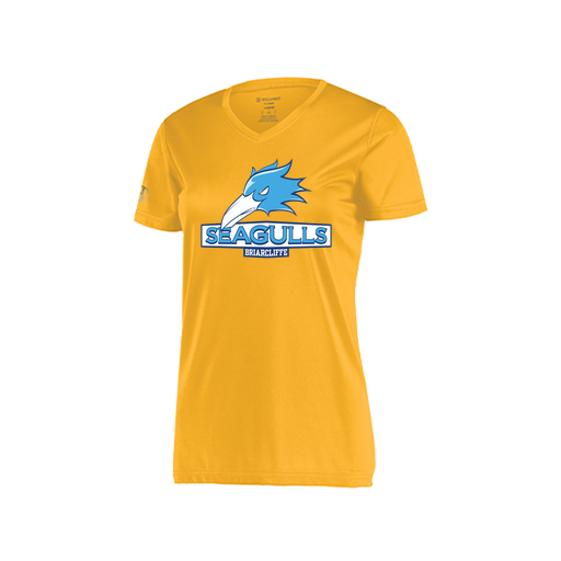 [222820.023.S-LOGO1] Ladies Movement Dri Fit Shirt (Female Adult S, Athletic Gold, Logo 1)