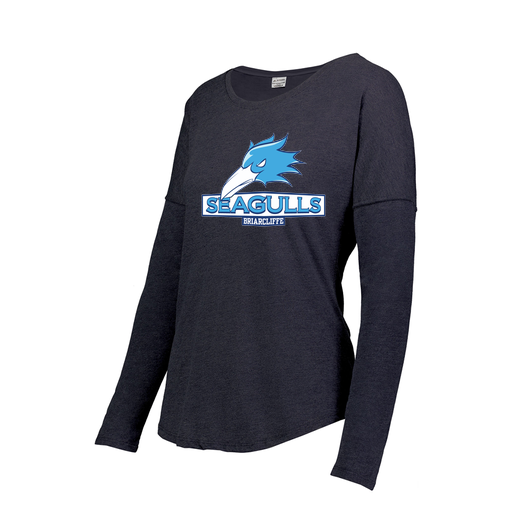 [FTLCUBNV-FAXS-LOGO1] Decker Women's Tri-Blend T-Shirt - Long Sleeve (Female Adult XS, Navy, Logo 1)